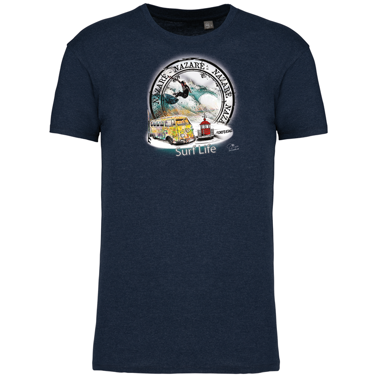 T-Shirt Algodão Biológico Surf Life Nazaré