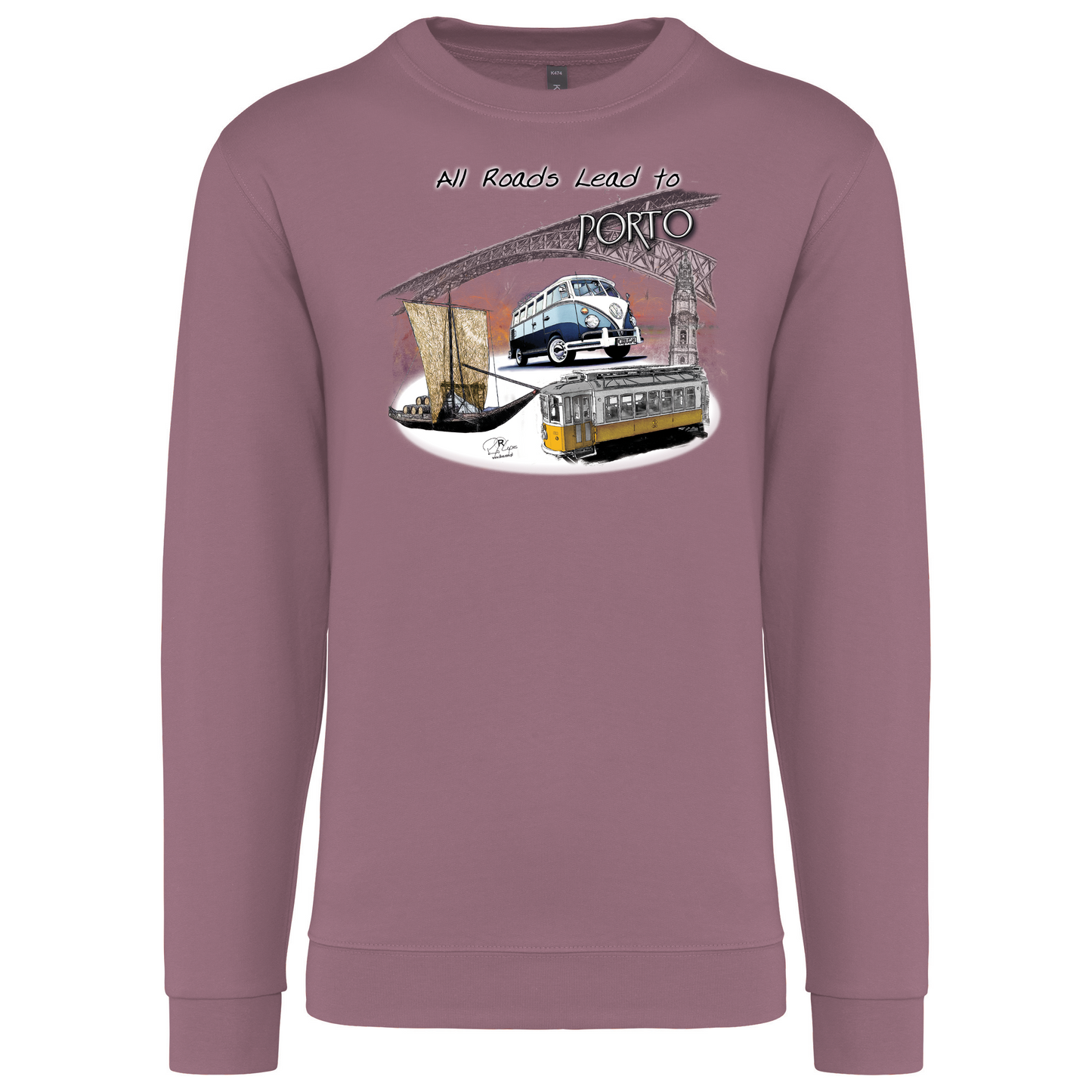 Sweatshirt Kariban sem Capuz All Roads Lead to Porto