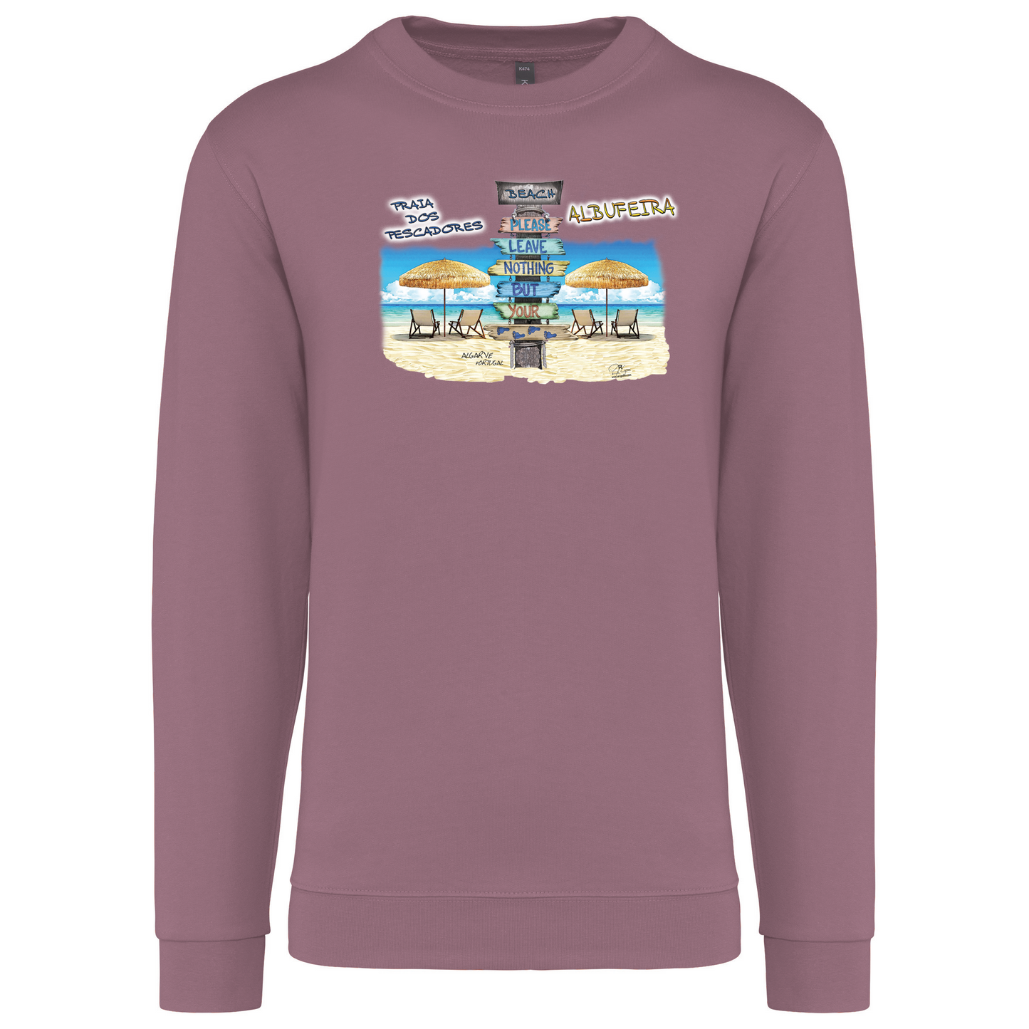 Sweatshirt Kariban sem Capuz Pegadas Albufeira
