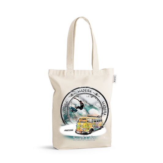 Saco de Algodão Crú 220g Surf Life Ilha da Madeira