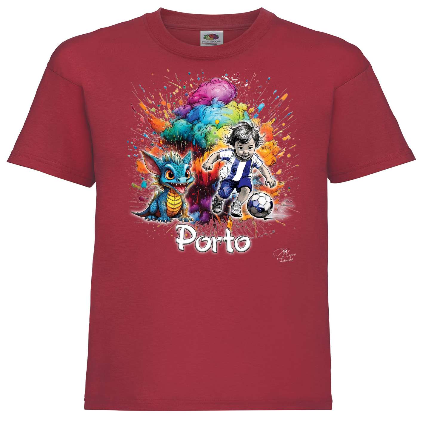T-shirt Fruit of the Loom Kids 10 Porto