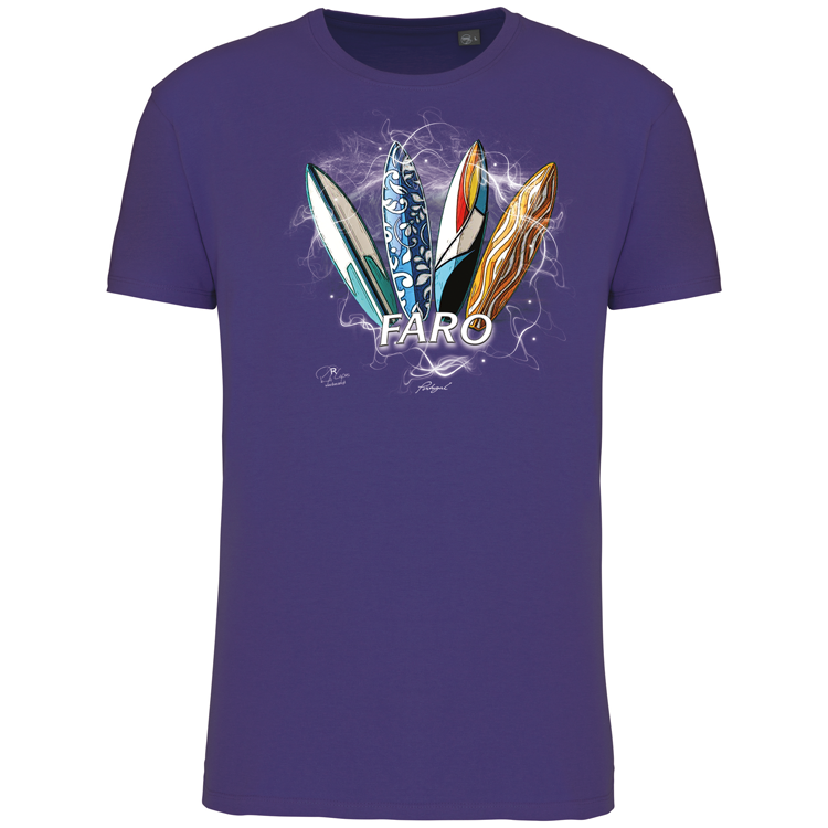 T-Shirt Algodão Biológico Surfboards Faro