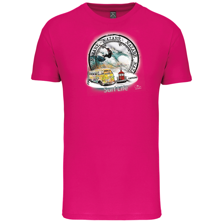 T-Shirt Algodão Biológico Surf Life Nazaré
