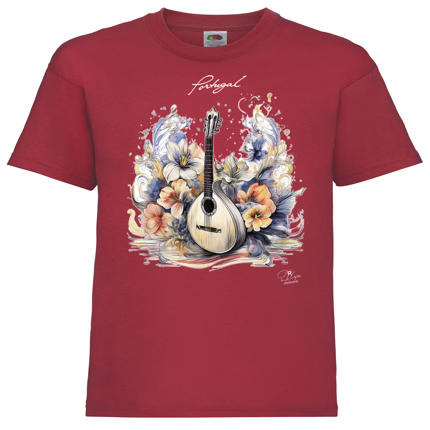 T-shirt Fruit of the Loom Kids Guitarra Portuguesa