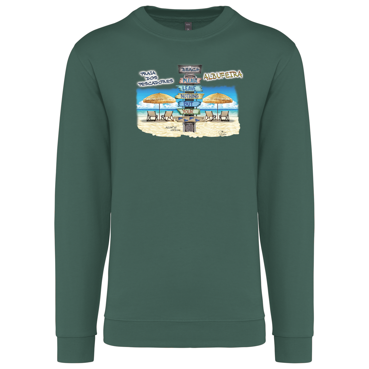 Sweatshirt Kariban sem Capuz Pegadas Albufeira