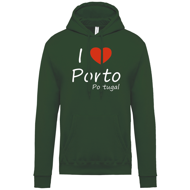 Sweatshirt Kariban com Capuz I Love Porto