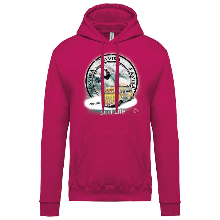 Sweatshirt Kariban com Capuz Surf Life Tavira
