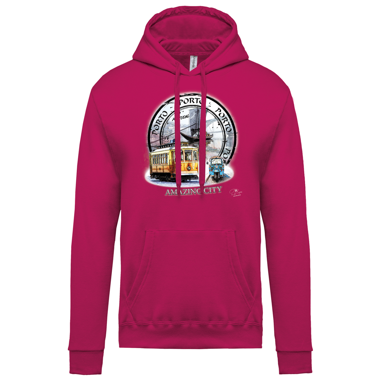 Sweatshirt Kariban com Capuz Amazing City Porto