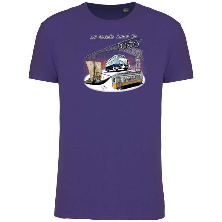 T-Shirt Algodão Biológico All Roads Lead to Porto