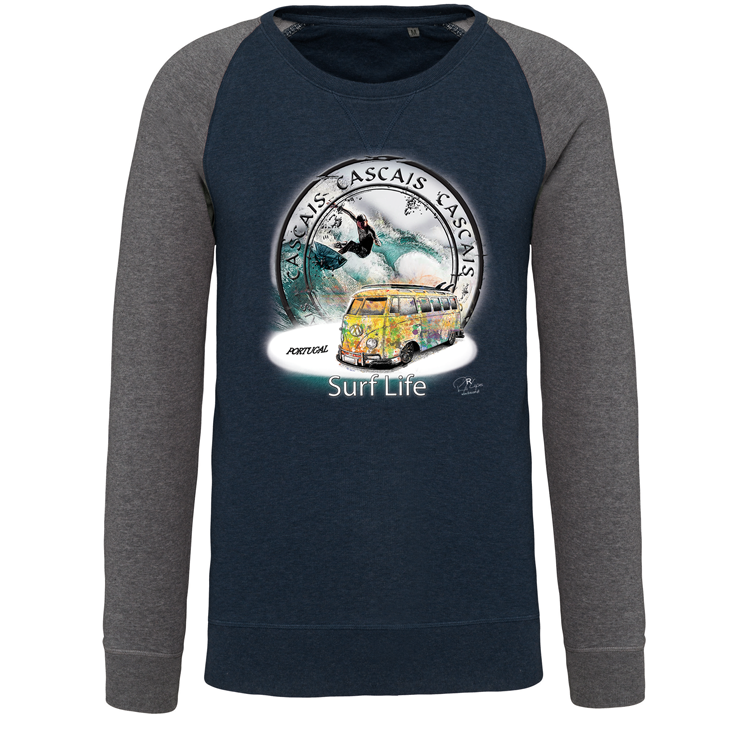 Sweatshirt Bicolor sem capuz Surf Life Cascais