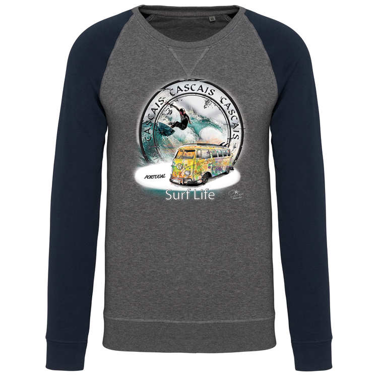 Sweatshirt Bicolor sem capuz Surf Life Cascais