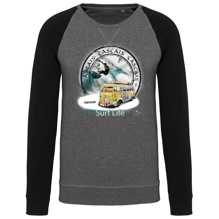 Sweatshirt Bicolor sem capuz Surf Life Cascais