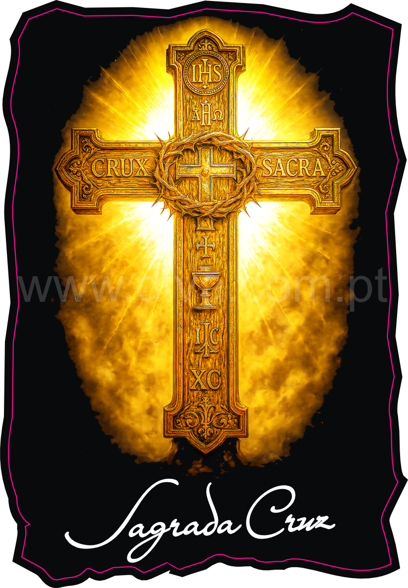 Magnético de Madeira Sagrada Cruz