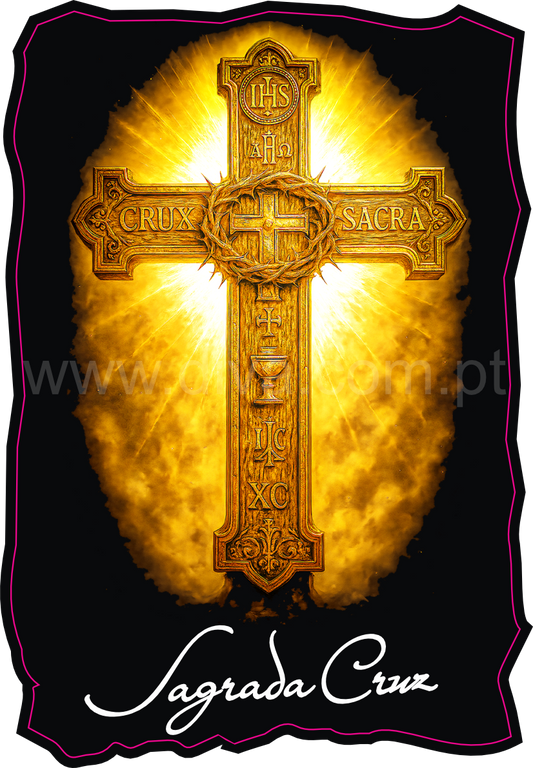 Magnético de Madeira Sagrada Cruz