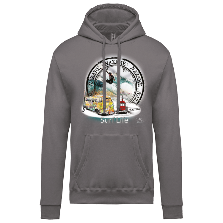 Sweatshirt Kariban com Capuz Surf Life Nazaré