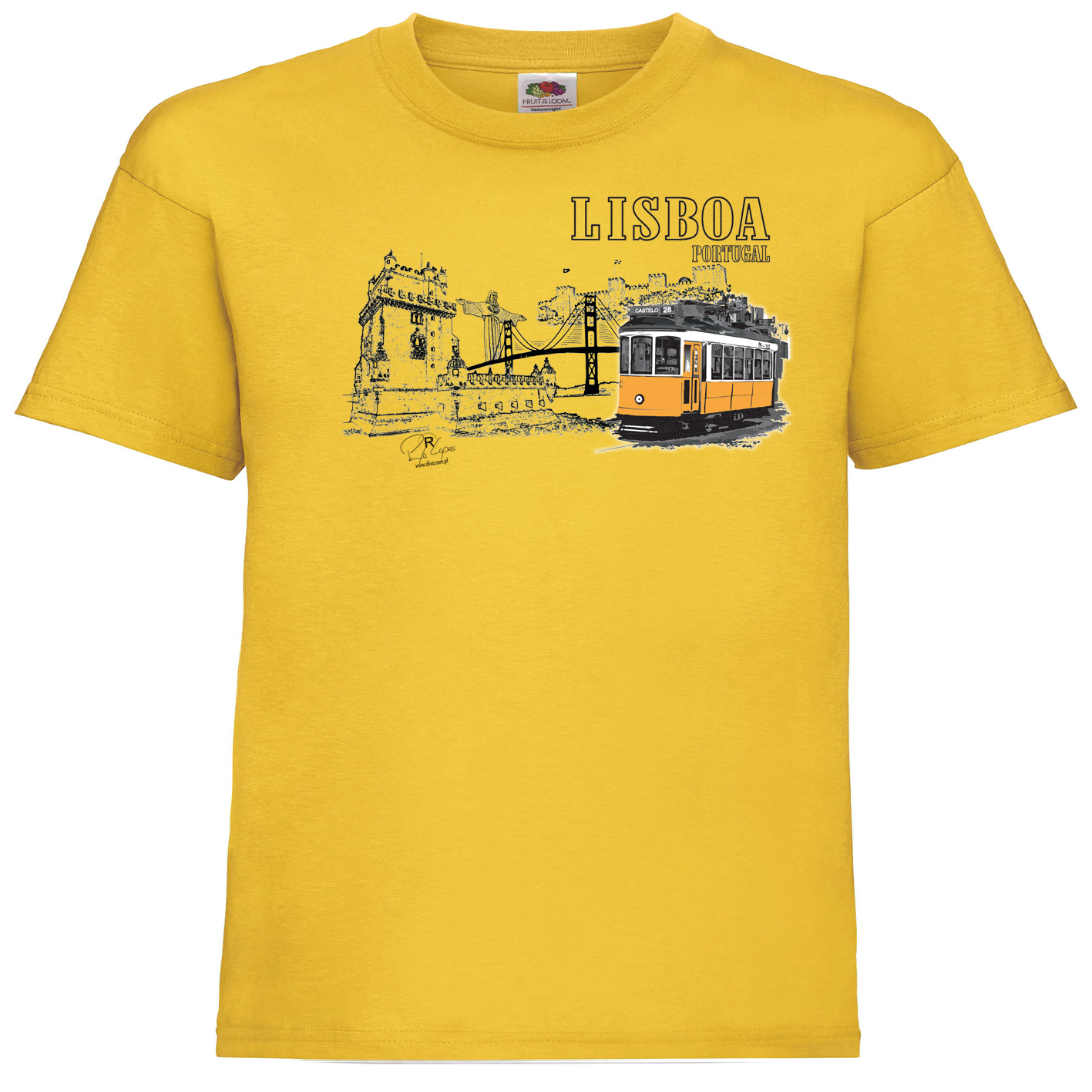 T-shirt Fruit of the Loom Kids Monumentos Lisboa