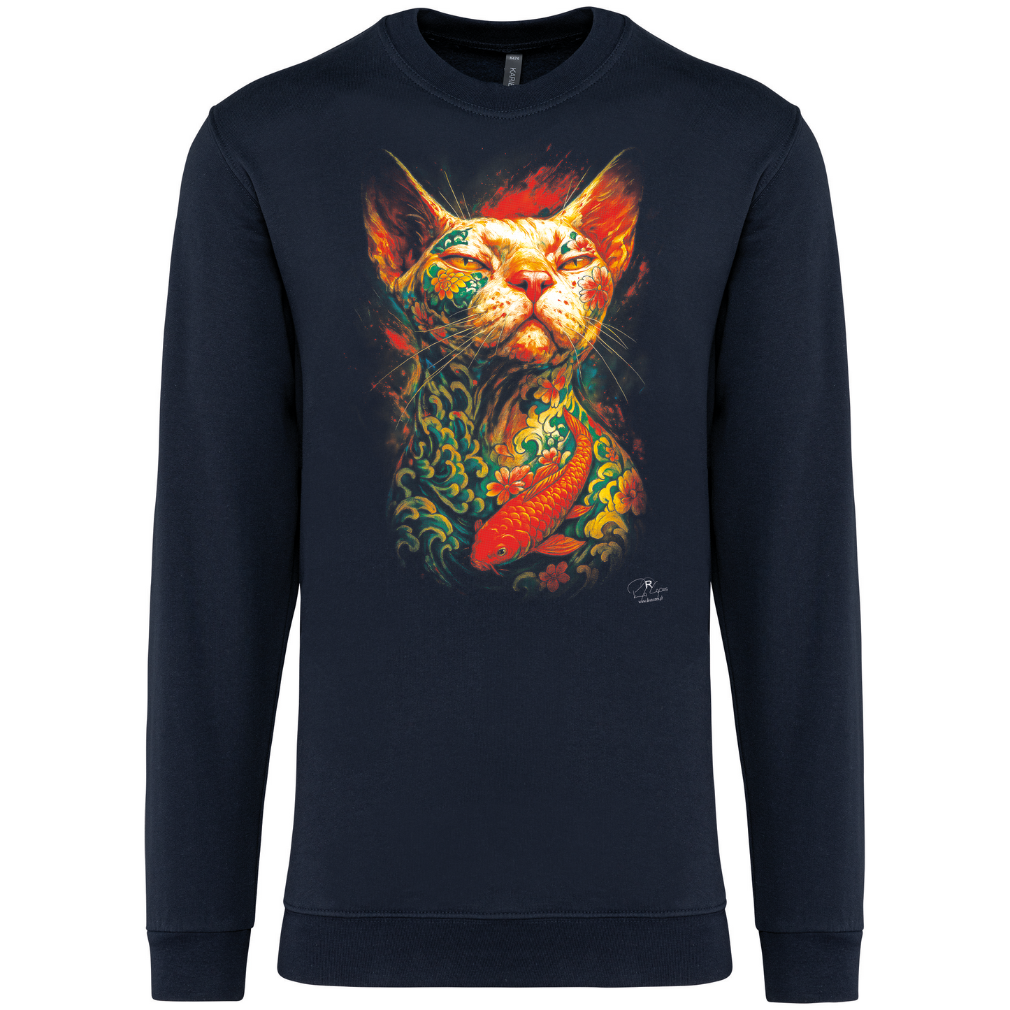 Sweatshirt Kariban sem Capuz Tattooed Cat