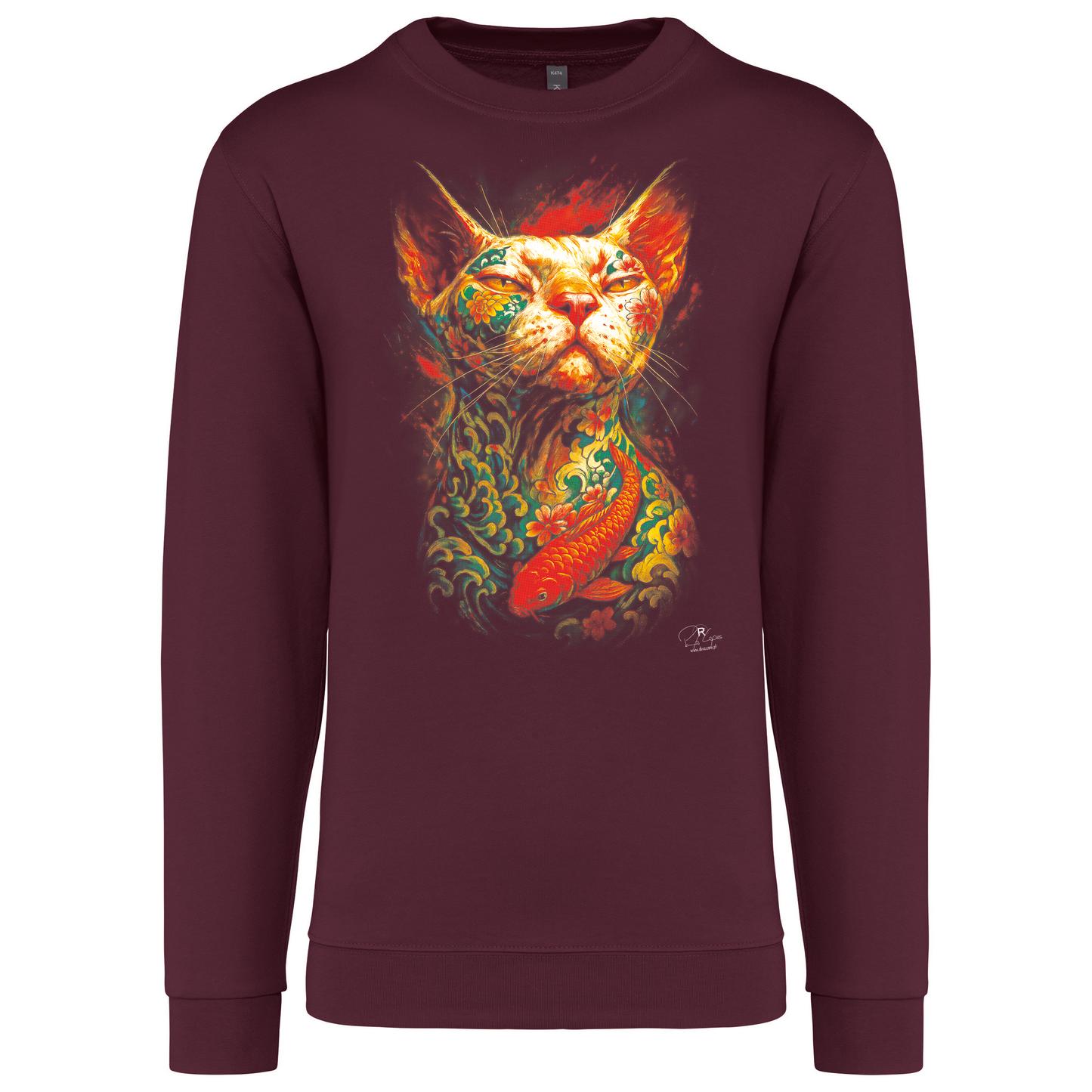 Sweatshirt Kariban sem Capuz Tattooed Cat