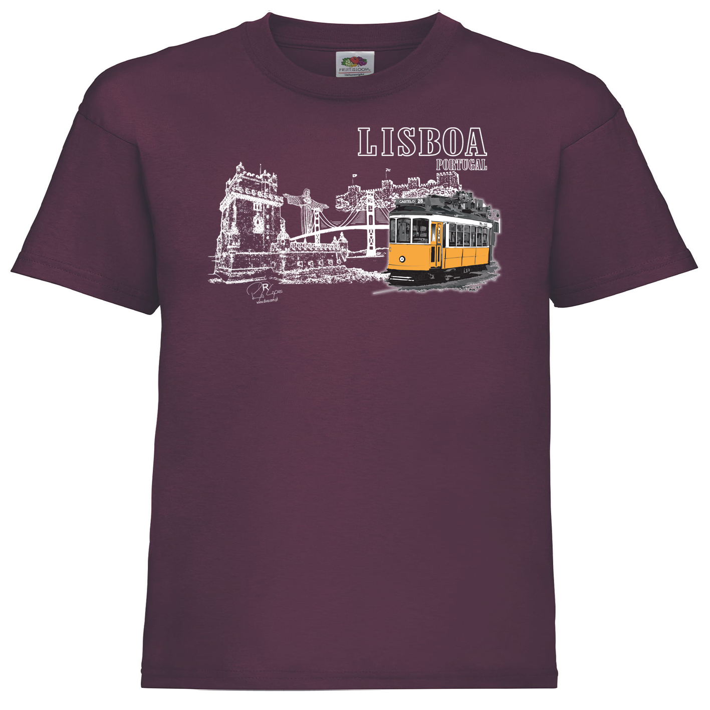 T-shirt Fruit of the Loom Kids Monumentos Lisboa