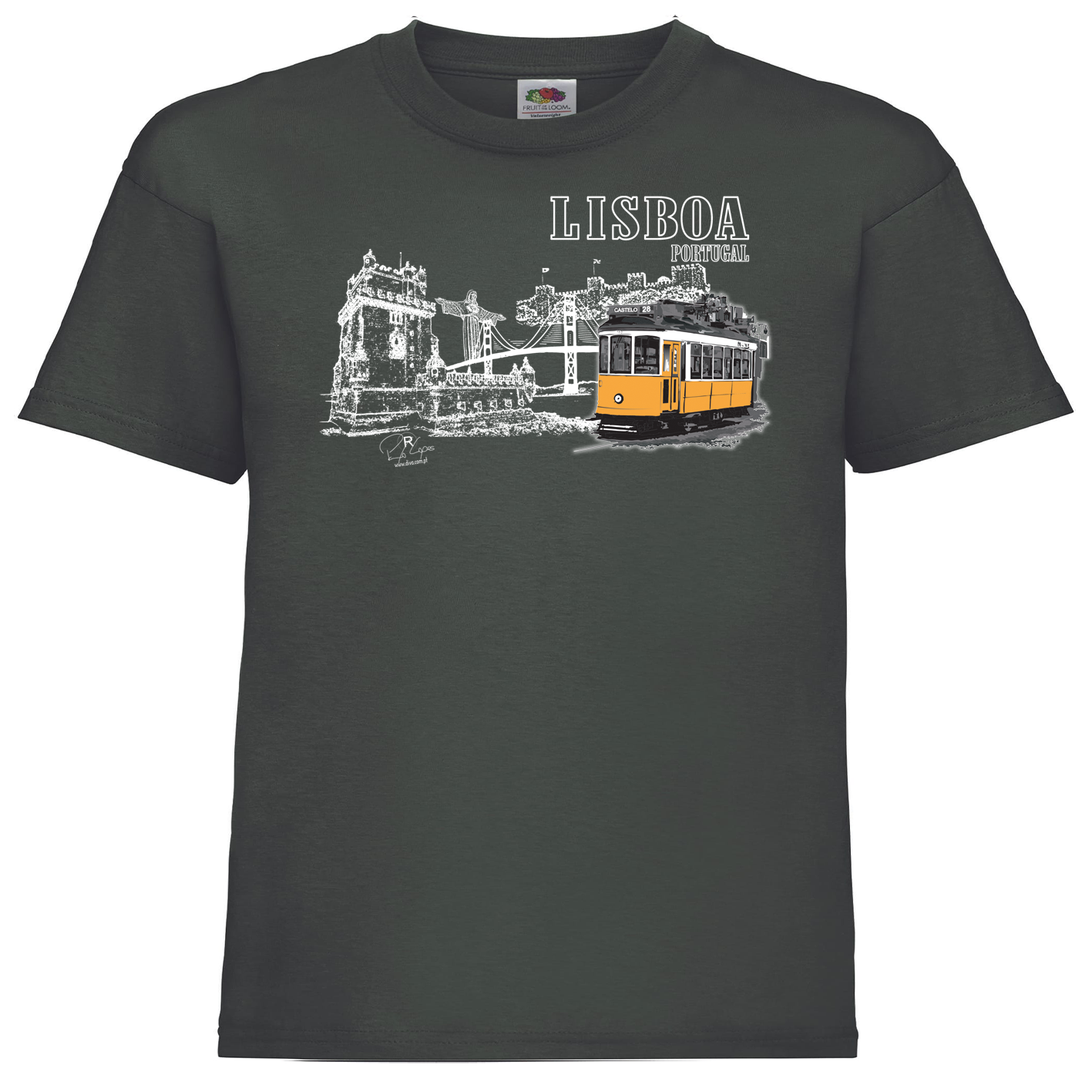 T-shirt Fruit of the Loom Kids Monumentos Lisboa