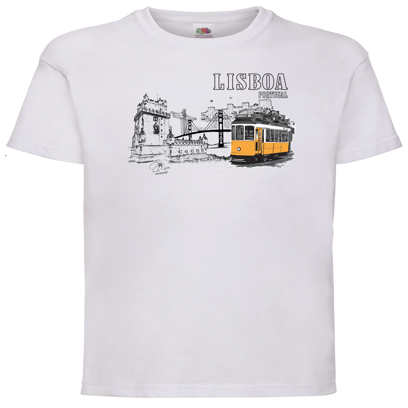 T-shirt Fruit of the Loom Kids Monumentos Lisboa