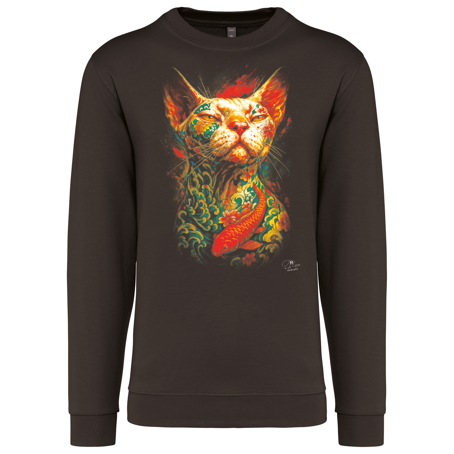 Sweatshirt Kariban sem Capuz Tattooed Cat