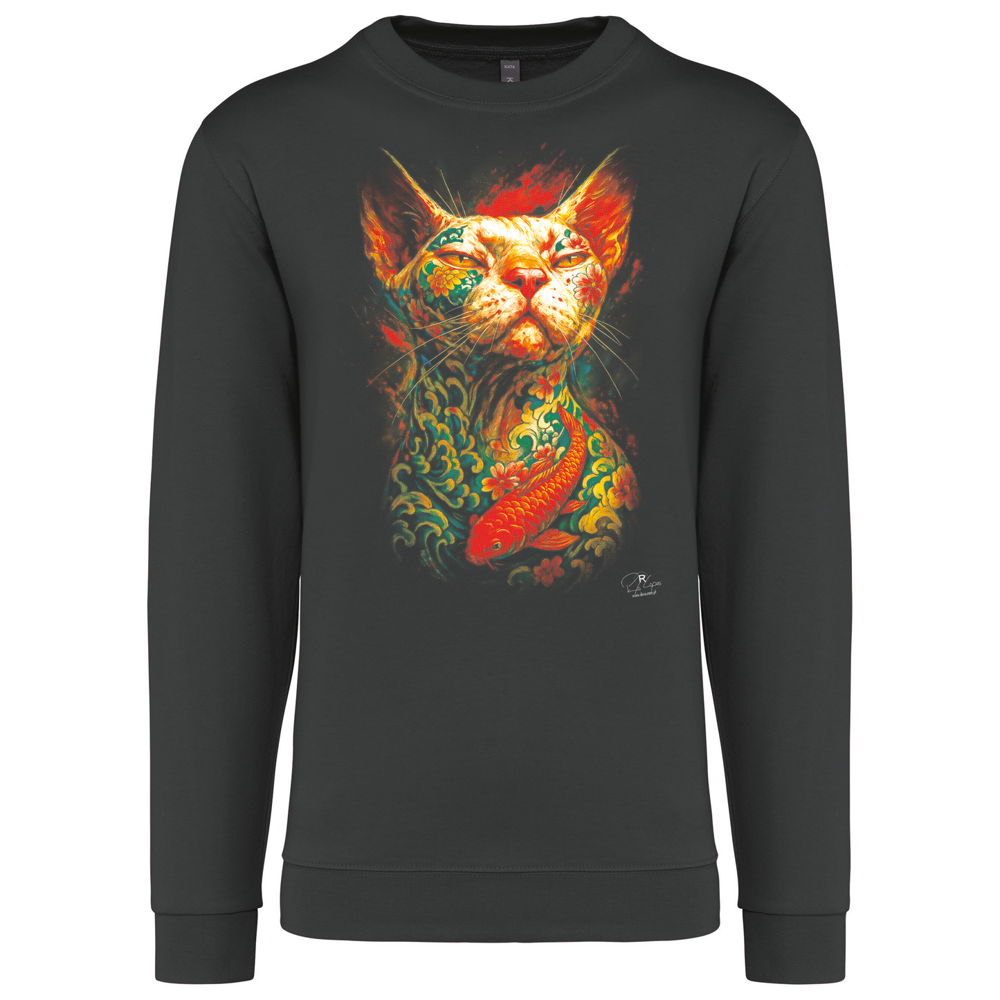 Sweatshirt Kariban sem Capuz Tattooed Cat