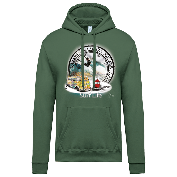 Sweatshirt Kariban com Capuz Surf Life Nazaré