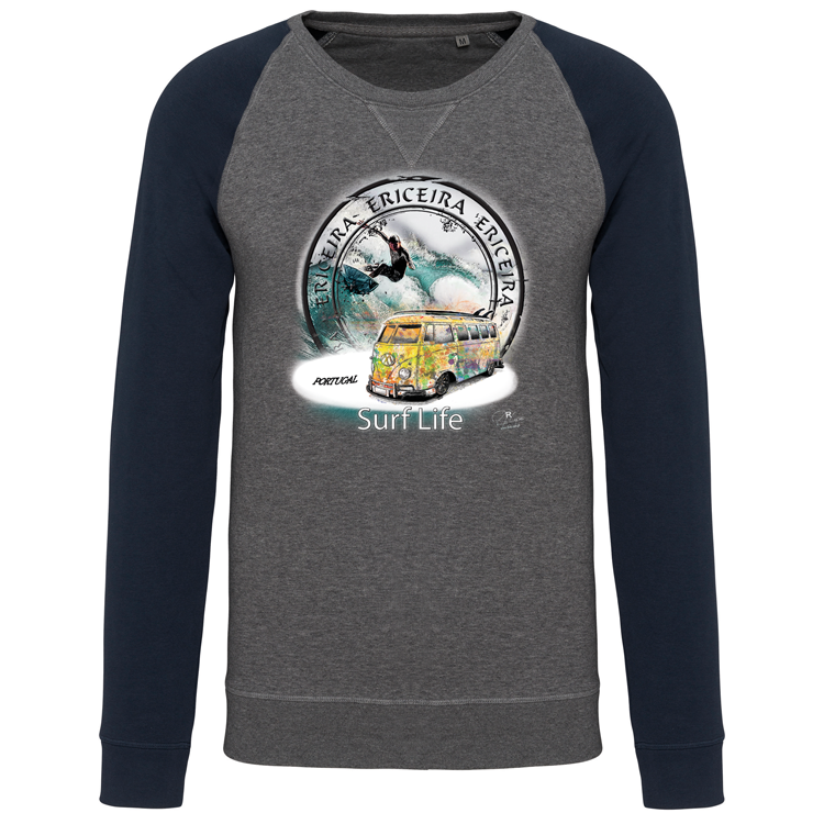 Sweatshirt Bicolor sem capuz Surf Life Ericeira