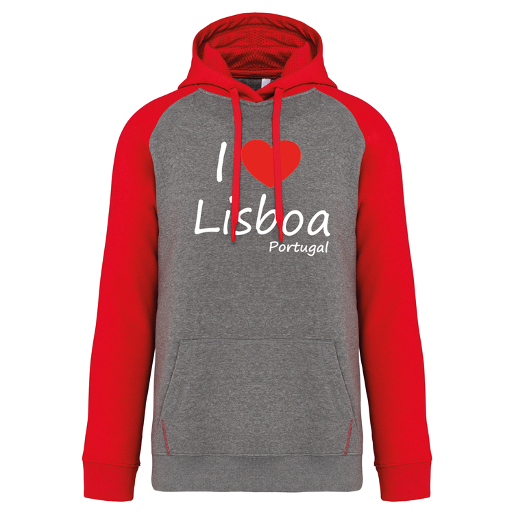 Sweatshirt Bicolor com capuz I Love lx
