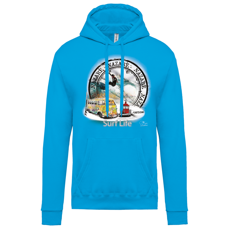 Sweatshirt Kariban com Capuz Surf Life Nazaré