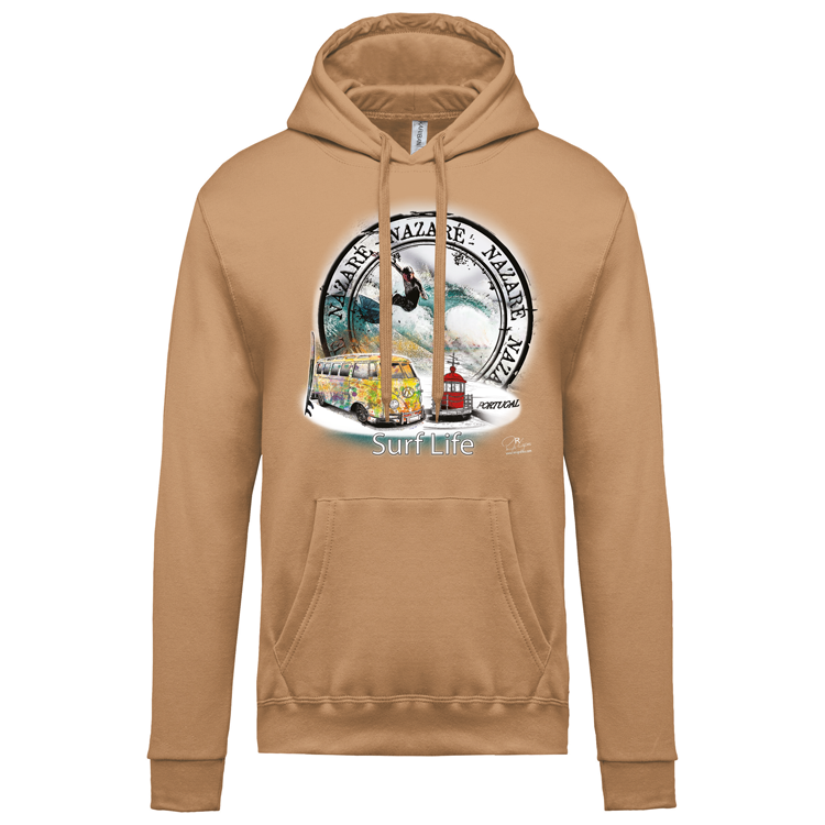 Sweatshirt Kariban com Capuz Surf Life Nazaré