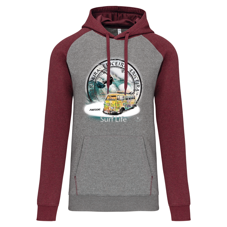 Sweatshirt Bicolor com capuz Surf Life Ericeira
