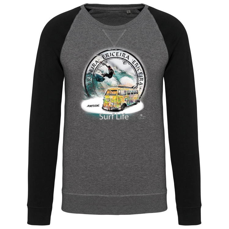 Sweatshirt Bicolor sem capuz Surf Life Ericeira