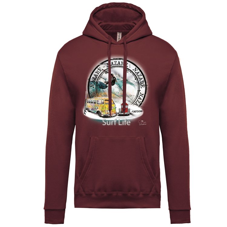Sweatshirt Kariban com Capuz Surf Life Nazaré