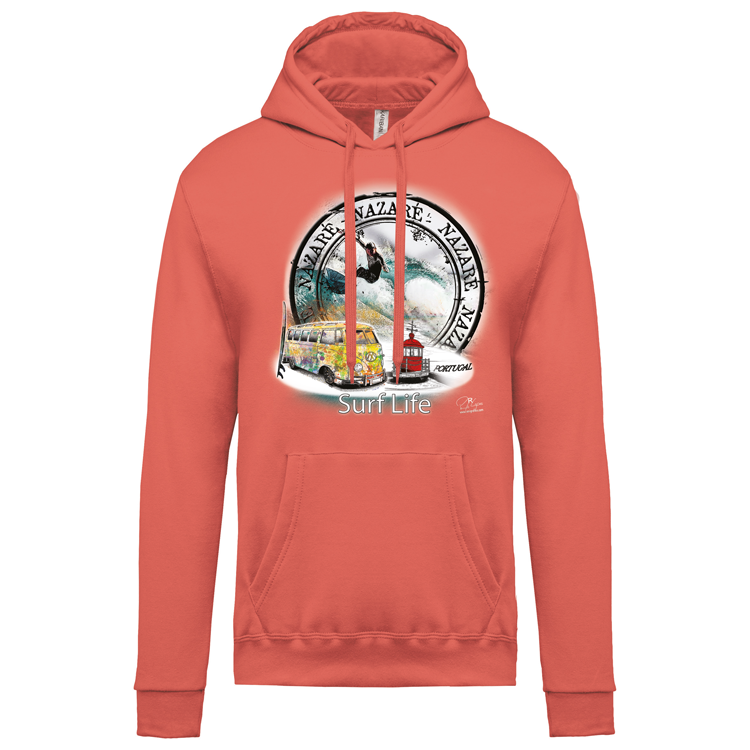 Sweatshirt Kariban com Capuz Surf Life Nazaré