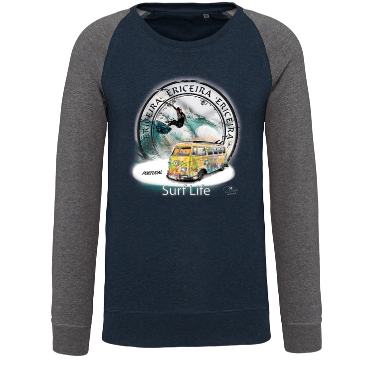 Sweatshirt Bicolor sem capuz Surf Life Ericeira