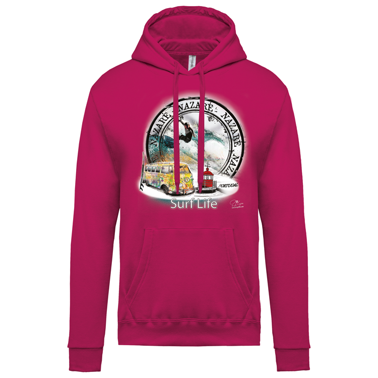 Sweatshirt Kariban com Capuz Surf Life Nazaré