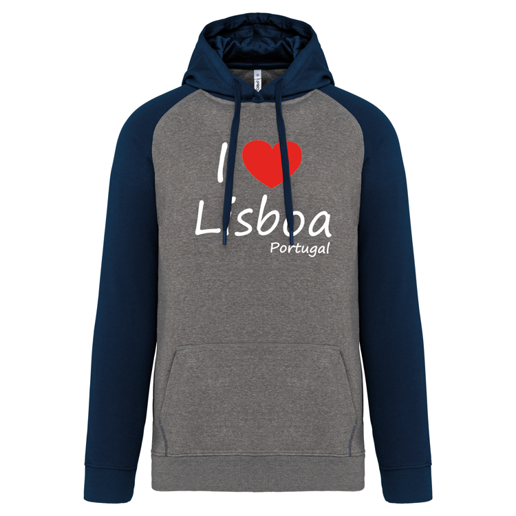 Sweatshirt Bicolor com capuz I Love lx
