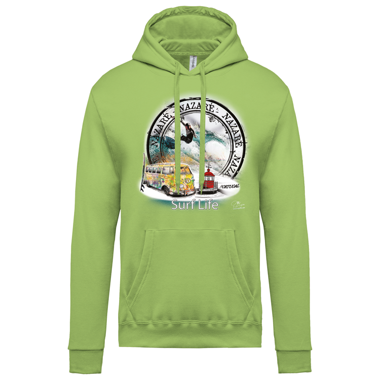 Sweatshirt Kariban com Capuz Surf Life Nazaré