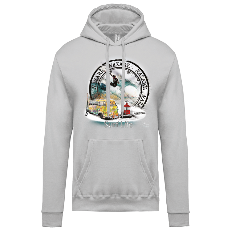 Sweatshirt Kariban com Capuz Surf Life Nazaré