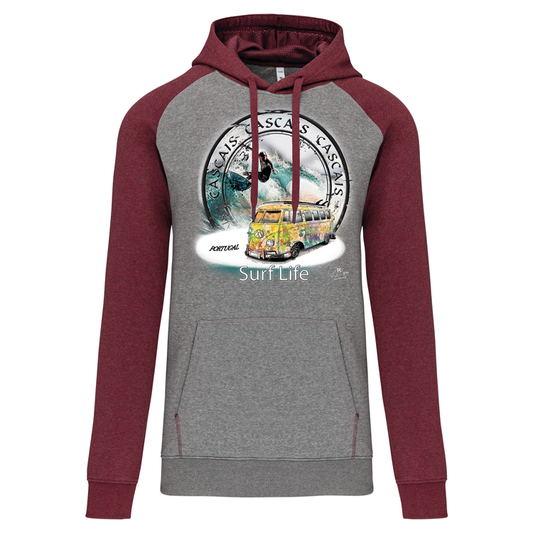 Sweatshirt Bicolor com capuz Surf Life Cascais