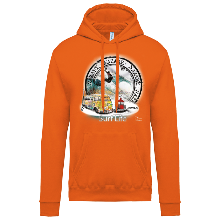 Sweatshirt Kariban com Capuz Surf Life Nazaré