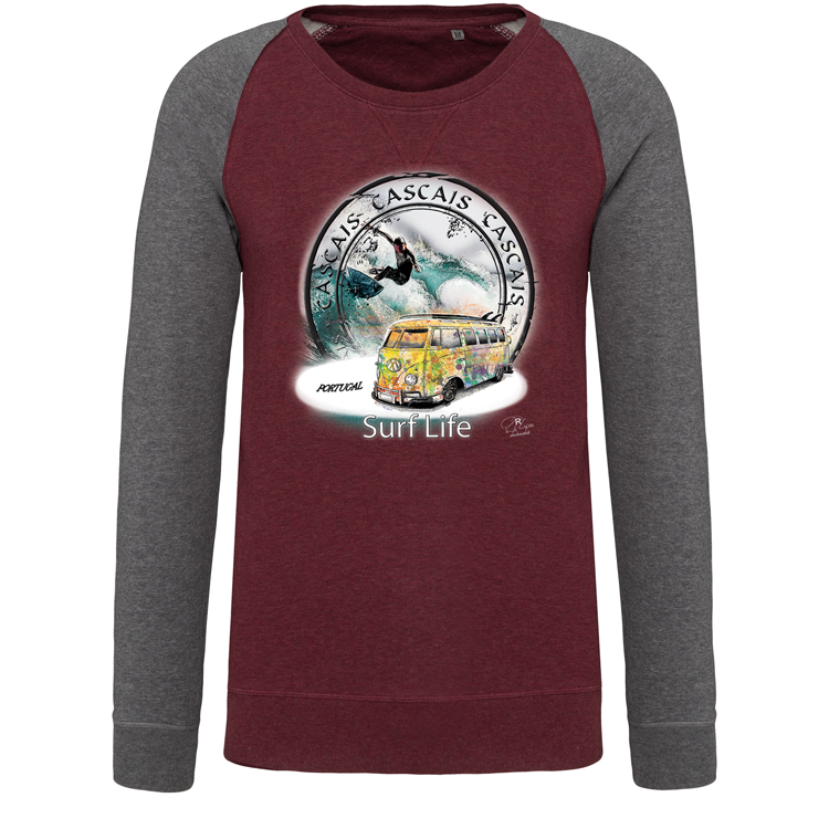 Sweatshirt Bicolor sem capuz Surf Life Cascais