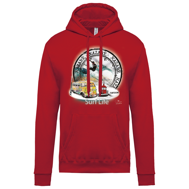 Sweatshirt Kariban com Capuz Surf Life Nazaré