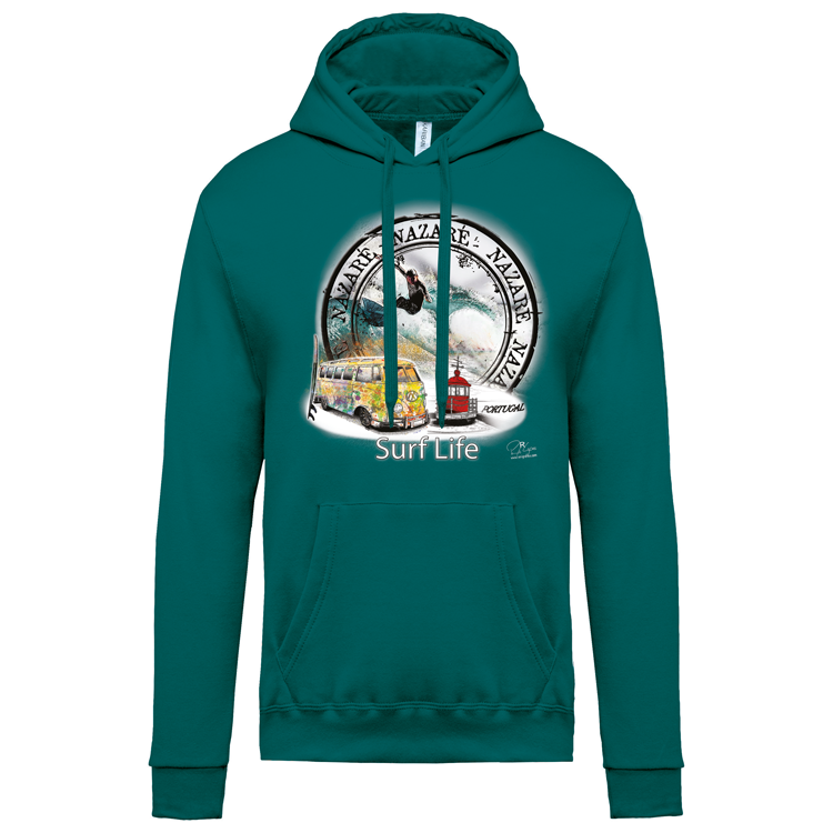 Sweatshirt Kariban com Capuz Surf Life Nazaré