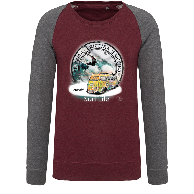 Sweatshirt Bicolor sem capuz Surf Life Ericeira