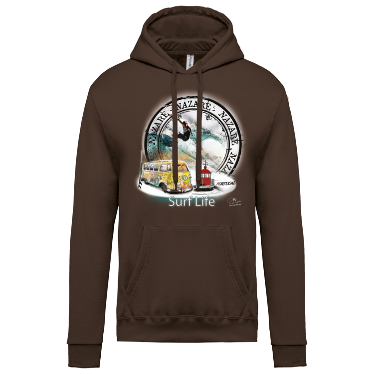 Sweatshirt Kariban com Capuz Surf Life Nazaré
