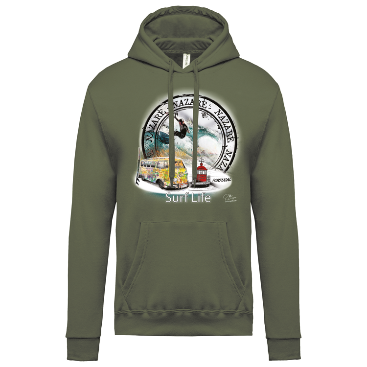 Sweatshirt Kariban com Capuz Surf Life Nazaré