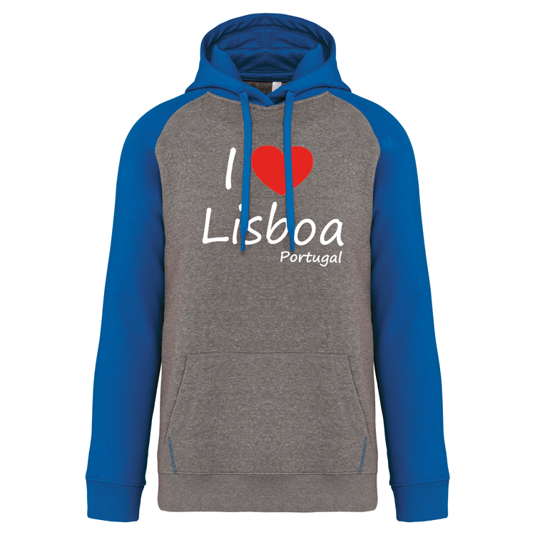 Sweatshirt Bicolor com capuz I Love lx